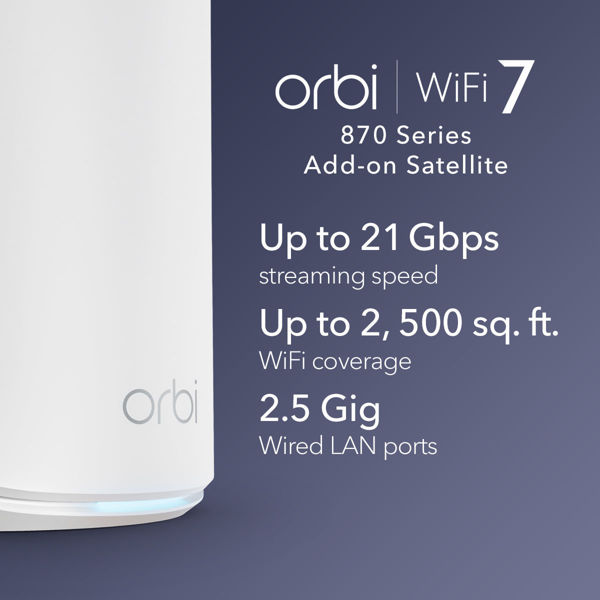 Picture of NETGEAR Orbi 870-serien med tre band för WiFi 7-meshtilläggssatellit (RBE870)