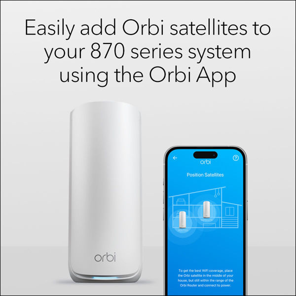 Picture of NETGEAR Orbi 870-serien med tre band för WiFi 7-meshtilläggssatellit (RBE870)