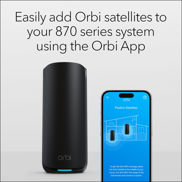 Picture of NETGEAR Orbi 870-serien med tre band för WiFi 7-meshtilläggssatellit (RBE870B)