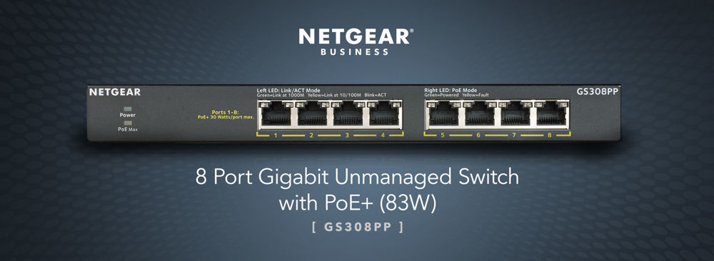 8-Port PoE+ Gigabit Ethernet Switch