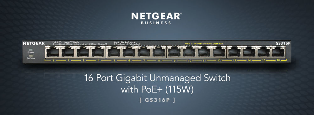 16-Port PoE Gigabit Ethernet Switch